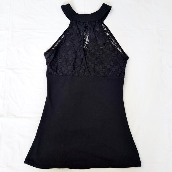 Mandee Black Halter with Sheer Lace Top, Med - Picture 4 of 6